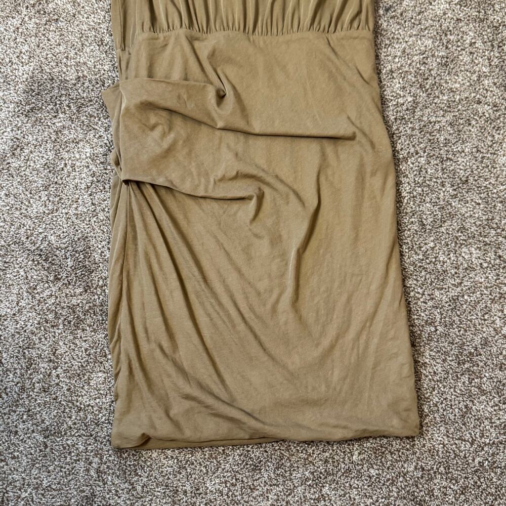 James Perse Racerback Ruched Tank Dress Size 2 (medium) Taupe Summer Vaca Slub - Picture 4 of 13